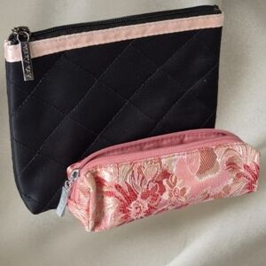 Mary Kay Makeup Cosmetic Travel Zipper Pouch Bags 2 Pcs.